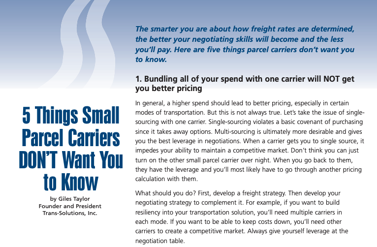 Freight Rate Negotiation - Five Things Carriers Don’t Want You to Know